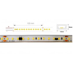 Tira LED 230V monocolor 16W/mt 120L/mt. ECO SMD 2835 IP66 12x5mm corte cada 100mm, Venta por metros, desde 8,25€/m